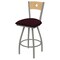 Holland Bar Stool Co 30" Swivel Counter Stool, SS Finish, Nat Back, Canter Bordeaux Seat 83036ANNatMplB005 - alternate 1